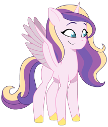 Size: 1228x1435 | Tagged: safe, alternate version, artist:westrail642fan, imported from derpibooru, princess cadance, alicorn, pony, rise and fall, alternate color palette, female, g5, mare, my little pony: tell your tale, simple background, solo, spread wings, style emulation, trace, transparent background, wings