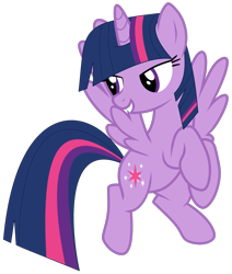 Size: 2749x3239 | Tagged: safe, artist:chipwanderer, artist:twilyisbestpone, derpibooru exclusive, imported from derpibooru, twilight sparkle, alicorn, pony, base used, female, flying, grin, high res, lidded eyes, mare, open mouth, pegasus wings, simple background, smiling, smug, smuglight sparkle, solo, transparent background, twilight sparkle (alicorn), wings