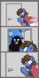Size: 1500x3000 | Tagged: safe, artist:sugar morning, imported from derpibooru, oc, oc:bizarre song, oc:sugar morning, pegasus, comic, door, laughing, mashed, mei, meme, nervous, overwatch, pegasus oc, ponified meme, smg4, sweat, tumblr goes to 4chan