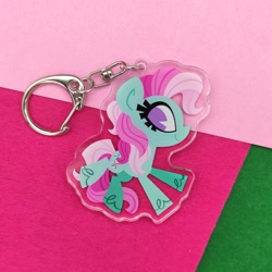 Size: 2048x2049 | Tagged: safe, artist:spacekitsch, imported from derpibooru, minty, earth pony, pony, cute, female, g3, irl, keychain, mare, mintabetes, photo, selling, solo, unshorn fetlocks