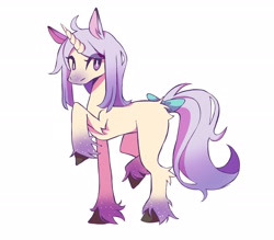 Size: 2048x1796 | Tagged: safe, artist:2teio, imported from derpibooru, pony, unicorn, anime, crossover, female, mejiro mcqueen, raised hoof, simple background, uma musume pretty derby, white background