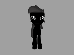 Size: 1200x900 | Tagged: safe, imported from derpibooru, oc, oc only, oc:blank soul, earth pony, pony, 3d, 3d model, 3d pony creator, black fur, dark, evil, gray background, male, original character do not steal, simple background, solo