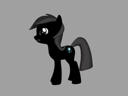 Size: 1200x900 | Tagged: safe, imported from derpibooru, oc, oc only, oc:blank soul, earth pony, pony, 3d, 3d model, 3d pony creator, black fur, dark, evil, gray background, original character do not steal, simple background, solo