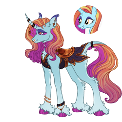Size: 1000x1000 | Tagged: safe, artist:kazmuun, imported from derpibooru, sassy saddles, pony, alternate design, clothes, coat markings, concave belly, female, hooves, horn, horn ring, jewelry, mare, nose piercing, nose ring, piercing, quadrupedal, ring, simple background, slim, solo, tail, tail ring, thin, transparent background, unshorn fetlocks