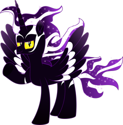 Size: 6660x6761 | Tagged: safe, artist:lincolnbrewsterfan, derpibooru exclusive, imported from derpibooru, oc, oc only, oc:eventide arcanum, alicorn, hybrid, pony, zebroid, .svg available, absurd resolution, alicorn oc, black coat, colored pupils, colored sclera, colored wings, ethereal mane, facial markings, galaxy mane, gradient mane, gradient tail, hoof heart, horn, inkscape, long horn, looking at you, male, movie accurate, multicolored mane, offspring, offspring's offspring, parent:oc:mystic fire, parent:oc:osyris, parents:oc x oc, purple, purple mane, purple tail, simple background, smiling, smiling at you, solo, sparkles, sparkly mane, sparkly tail, spread wings, standing, starry mane, striped mane, striped tail, svg, tail, tall, transparent background, two toned mane, two toned tail, two toned wings, underhoof, vector, waving, waving at you, wing markings, wings, yellow eyes, yellow sclera, zebra stripes