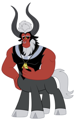 Size: 3000x4800 | Tagged: safe, artist:aleximusprime, imported from derpibooru, lord tirek, centaur, taur, fanfic:tirek vs scorpan, flurry heart's story, a better ending for tirek, beard, facial hair, final form, good end, horns, pendant of restoration, reformed tirek, scorpan's necklace, simple background, transparent background