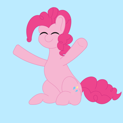 Size: 2048x2048 | Tagged: safe, artist:zugatti69, imported from derpibooru, pinkie pie, earth pony, pony, blue background, cute, eyes closed, happy, hug, simple background, smiling, solo