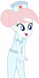 Size: 1718x3393 | Tagged: safe, artist:thatusualguy06, derpibooru exclusive, imported from derpibooru, nurse redheart, human, equestria girls, .svg available, breasts, busty nurse redheart, cleavage, clothes, female, hat, nurse, nurse hat, open mouth, simple background, solo, svg, transparent background, vector