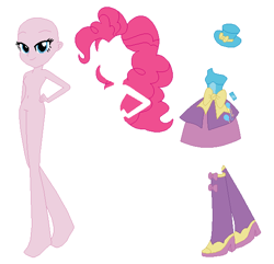 Size: 588x567 | Tagged: safe, artist:lordsfrederick778, artist:selenaede, imported from derpibooru, pinkie pie, human, equestria girls, alternate design, base used, simple background, solo, white background