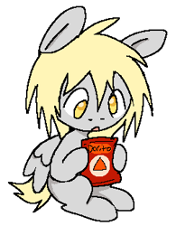 Size: 263x338 | Tagged: safe, artist:muffinz, imported from derpibooru, derpy hooves, pegasus, pony, chips, cute, doritos, female, filly, foal, food, simple background, small pony, solo, transparent background