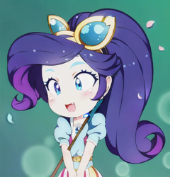 Size: 748x780 | Tagged: safe, edit, edited screencap, editor:luckreza8, imported from derpibooru, screencap, rarity, human, equestria girls, equestria girls series, spring breakdown, spoiler:eqg series (season 2), :d, ai content, ai generated, anime, blushing, cute, female, generator:imgcreator, open mouth, open smile, raribetes, smiling, solo, sunglasses