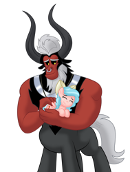 Size: 1920x2539 | Tagged: safe, artist:aleximusprime, imported from derpibooru, cozy glow, lord tirek, centaur, pegasus, pony, taur, flurry heart's story, a better ending for cozy, a better ending for tirek, alternate hairstyle, bow, cozybetes, cute, daddy tirek, duo, duo male and female, eyes closed, female, filly, foal, hair bow, holding a pony, male, reformed villain, simple background, snuggling, tirebetes, transparent background