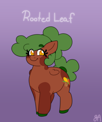 Size: 1008x1200 | Tagged: safe, artist:greenarsonist, imported from derpibooru, oc, oc only, oc:rooted leaf, pegasus, pony, gradient background, pegasus oc, small, small pony, solo