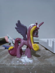 Size: 3120x4160 | Tagged: source needed, safe, imported from ponybooru, princess cadance, alicorn, pony, unicorn, insane pony thread, insanity, irl, lewd container meme, mane, photo, powder in mane, powdered wig, purple wings, toy, wings