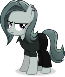 Size: 3026x3600 | Tagged: safe, artist:anime-equestria, imported from derpibooru, marble pie, earth pony, pony, alternate hairstyle, clothes, ear piercing, female, jewelry, mare, necklace, piercing, simple background, solo, transparent background, vector