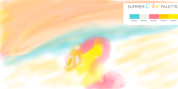 Size: 1246x624 | Tagged: safe, artist:phoenixacezero, imported from derpibooru, fluttershy, bird, falcon, pegasus, pony, digital art, female, limited palette, mare