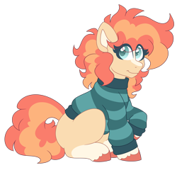 Size: 5253x5040 | Tagged: safe, artist:crazysketch101, imported from derpibooru, oc, oc only, oc:bramble berry, earth pony, pony, clothes, poofy mane, simple background, solo, sweater, transparent background