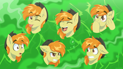 Size: 1920x1080 | Tagged: safe, artist:willoillo, imported from derpibooru, oc, oc only, earth pony, commission, emotes