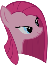 Size: 649x874 | Tagged: safe, artist:retroponybro, imported from derpibooru, pinkie pie, earth pony, pony, base used, bust, female, long mane, mare, pinkamena diane pie, simple background, smug, smugpie, solo, transparent background, vector