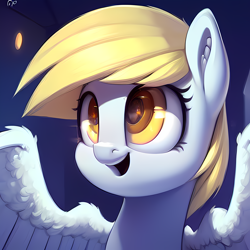 Size: 8192x8192 | Tagged: safe, editor:darkshy, imported from derpibooru, derpy hooves, pegasus, pony, ai content, ai generated, ear fluff, generator:purplesmart.ai, generator:stable diffusion, soft shading, solo