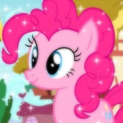 Size: 472x472 | Tagged: safe, edit, edited screencap, imported from derpibooru, screencap, pinkie pie, earth pony, pony, cropped, episode needed, smiling, solo, sparkles, visible snowpity