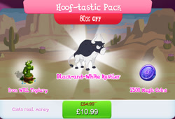 Size: 1263x857 | Tagged: safe, imported from derpibooru, buffalo bull, bull, bundle, bush, cloven hooves, costs real money, english, gameloft, horns, magic coins, male, mobile game, my little pony: magic princess, numbers, official, sale, solo, text