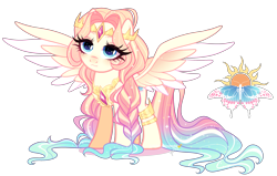 Size: 3089x1965 | Tagged: safe, artist:gihhbloonde, imported from derpibooru, oc, pegasus, pony, base used, crown, female, jewelry, magical lesbian spawn, mare, offspring, parent:fluttershy, parent:princess celestia, parents:flutterlestia, quadrupedal, regalia, simple background, solo, transparent background