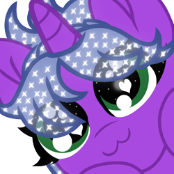 Size: 1000x1000 | Tagged: safe, artist:softpawsart, imported from derpibooru, oc, oc only, pony, unicorn, :3, base used, bust, ethereal mane, eyelashes, female, heart, heart eyes, horn, mare, simple background, smiling, solo, starry mane, transparent background, unicorn oc, wingding eyes