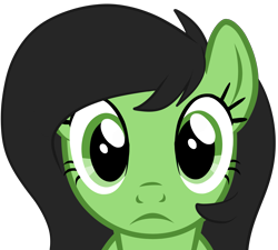 Size: 5281x4755 | Tagged: safe, artist:age3rcm, edit, editor:anonymous, imported from twibooru, oc, oc only, oc:filly anon, earth pony, pony, banned from derpibooru, female, filly, filly furrow, frown, horn, image, looking at you, mare stare, png, simple background, solo, transparent background