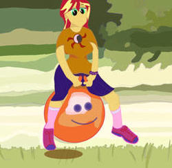 Size: 257x250 | Tagged: safe, artist:makoeleven, imported from derpibooru, sunset shimmer, space hopper