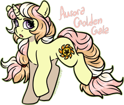 Size: 1691x1436 | Tagged: safe, artist:sexygoatgod, imported from derpibooru, oc, oc only, oc:aurora golden gala, pony, unicorn, adoptable, female, ponytail, simple background, solo, transparent background