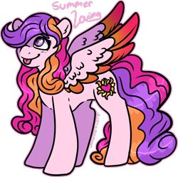 Size: 1392x1386 | Tagged: safe, artist:sexygoatgod, imported from derpibooru, oc, oc only, oc:summer loving, pegasus, pony, adoptable, female, simple background, solo, transparent background