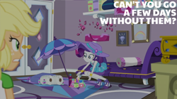 Size: 2000x1125 | Tagged: safe, edit, edited screencap, editor:quoterific, imported from derpibooru, screencap, applejack, rarity, human, camping must-haves, equestria girls, spoiler:eqg series (season 2), rarity peplum dress