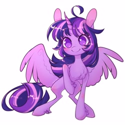 Size: 3000x3000 | Tagged: safe, artist:uni_pone, imported from derpibooru, twilight sparkle, alicorn, pony, chest fluff, heart, heart eyes, simple background, solo, twilight sparkle (alicorn), white background, wingding eyes