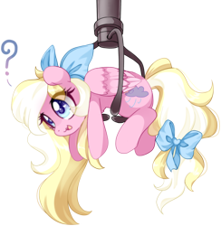 Size: 1844x1886 | Tagged: safe, alternate version, artist:loyaldis, imported from derpibooru, oc, oc only, oc:bay breeze, pegasus, pony, alternate character, bow, claw machine, confused, crane game, cute, female, hair bow, heart, heart eyes, mare, open mouth, pegasus oc, question mark, simple background, solo, tail, tail bow, transparent background, wingding eyes