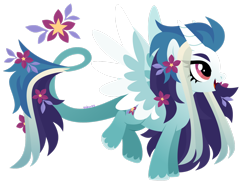 Size: 1920x1477 | Tagged: safe, artist:kabuvee, imported from derpibooru, oc, oc only, oc:tropical rain, alicorn, pony, alicorn oc, eye clipping through hair, eyebrows, female, horn, mare, open mouth, open smile, quadrupedal, signature, simple background, smiling, solo, transparent background, wings