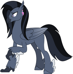 Size: 4000x4069 | Tagged: safe, artist:don't mind me, derpibooru exclusive, imported from derpibooru, oc, oc only, hippogriff, ear piercing, earring, hippogriff oc, jewelry, long hair male, male, piercing, simple background, solo, transparent background, wings