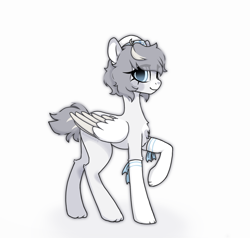 Size: 1950x1860 | Tagged: safe, artist:_alixxie_, imported from derpibooru, oc, pegasus, pony, female, mare, quadrupedal, simple background, solo, white background