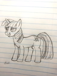 Size: 2448x3264 | Tagged: safe, artist:dust, derpibooru exclusive, imported from derpibooru, twilight sparkle, unicorn, lined paper, pencil drawing, solo, traditional art