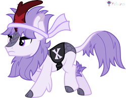 Size: 5151x4000 | Tagged: safe, alternate version, artist:melisareb, imported from derpibooru, part of a set, kirin, .svg available, absurd resolution, alphabet lore, badass, cloven hooves, crossover, headband, kirin-ified, male, raised hoof, saddle, simple background, solo, species swap, stallion, tack, tail, transparent background, vector, x