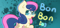 Size: 584x277 | Tagged: safe, artist:mylittleartist2468, imported from derpibooru, bon bon, sweetie drops, earth pony, pony, butt, female, mare, open mouth, plot, raised hoof, solo, teeth