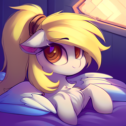 Size: 8219x8219 | Tagged: safe, editor:darkshy, imported from derpibooru, derpy hooves, pegasus, pony, ai content, ai generated, background pony, big eyes, chest fluff, female, floppy ears, fluffy, generator:purplesmart.ai, generator:stable diffusion, silly, silly pony, solo, yellow hair