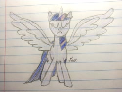 Size: 3264x2448 | Tagged: safe, artist:dust, derpibooru exclusive, imported from derpibooru, twilight sparkle, alicorn, colored, colored pencil drawing, lined paper, pencil drawing, solo, traditional art, twilight sparkle (alicorn)