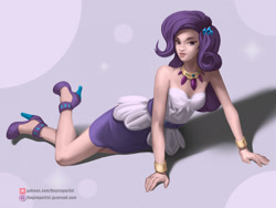 Size: 2211x1666 | Tagged: safe, artist:thepimpartist, imported from derpibooru, kotobukiya, rarity, human, bracelet, clothes, dress, female, high heels, humanized, jewelry, kotobukiya rarity, necklace, no more ponies at source, rarity peplum dress, shoes, skirt, solo