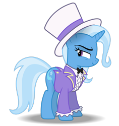 Size: 5000x5300 | Tagged: safe, alternate version, artist:gypsykumquat, imported from derpibooru, trixie, pony, unicorn, .svg available, clothes, female, hat, inkscape, magician, magician outfit, seductive, show accurate, simple background, solo, transparent background, vector