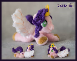 Size: 2364x1866 | Tagged: safe, artist:valmiiki, imported from derpibooru, pipp petals, pegasus, pony, chibi, g5, irl, lying down, no pupils, photo, pipp is short, pipp is smol, plushie, prone, smol, solo, spread wings, tiny, tiny ponies, wings