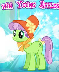 Size: 592x727 | Tagged: safe, imported from derpibooru, auntie applesauce, earth pony, pony, cropped, english, female, gameloft, mare, meme, my little pony: magic princess, solo, sparkly, text, wow! glimmer, young auntie applesauce