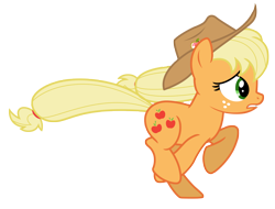 Size: 9190x7000 | Tagged: safe, artist:estories, imported from derpibooru, applejack, pony, absurd resolution, hat, quadrupedal, running, simple background, solo, transparent background, vector