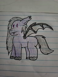 Size: 4000x3000 | Tagged: safe, artist:volk204, imported from derpibooru, bat pony, lined paper, solo, traditional art