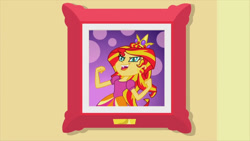 Size: 1920x1080 | Tagged: safe, imported from derpibooru, screencap, sunset shimmer, human, equestria girls, my past is not today, clothes, crown, dress, evil laugh, fall formal, fall formal outfits, female, jewelry, laughing, regalia, solo, sunset shimmer's prom queen photos